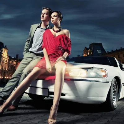 Abholung am Flughafen mit einem Limousine mit Strip